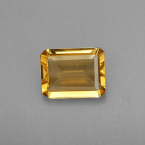 Citrino naturale giallo da 1,74 ct, taglio smeraldo, VVS-VS