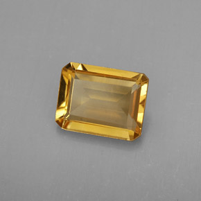 Citrino naturale giallo da 1,74 ct, taglio smeraldo, VVS-VS