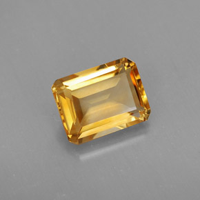 Citrino naturale giallo da 2,12 ct, taglio smeraldo, VVS-VS