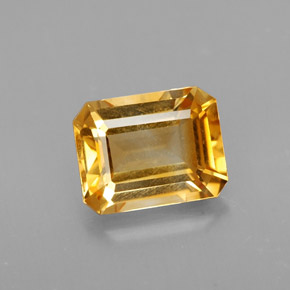Citrino naturale giallo da 1,99 ct, taglio smeraldo, VVS