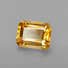 Citrino naturale giallo da 1,99 ct, taglio smeraldo, VVS