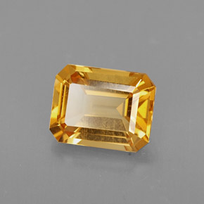 Citrino naturale giallo da 1,97 ct, taglio smeraldo, VVS