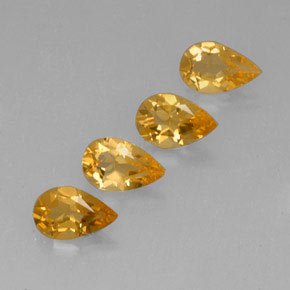 Citrino naturale giallo da 2,51 ct, taglio a pera, VVS