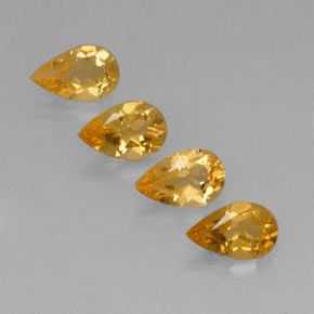 Citrino naturale giallo da 2,51 ct, taglio a pera, VVS