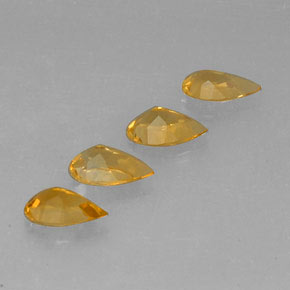 Citrino naturale giallo da 2,51 ct, taglio a pera, VVS