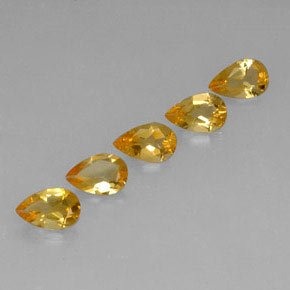 Citrino naturale dorato da 3,08 ct, taglio a pera, VVS