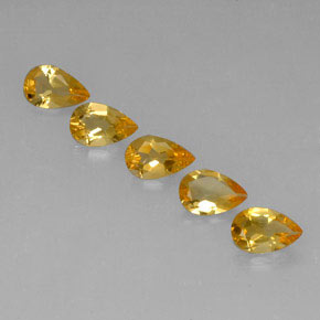 Citrino naturale dorato da 3,08 ct, taglio a pera, VVS