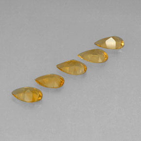 Citrino naturale dorato da 3,08 ct, taglio a pera, VVS