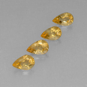 Citrino naturale giallo da 2,63 ct, taglio a pera, VVS