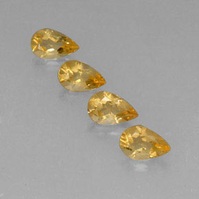 Citrino naturale giallo da 2,63 ct, taglio a pera, VVS