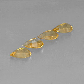 Citrino naturale giallo da 2,63 ct, taglio a pera, VVS