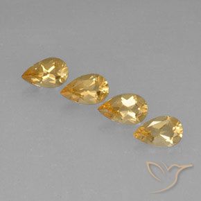 Gemme di Citrino Light Orange-Gold  naturale da 2.88 ct, Forma a pera, VVS