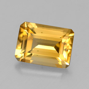 Citrino naturale giallo da 1,52 ct, taglio smeraldo, VVS-VS