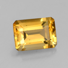 Citrino naturale giallo da 1,52 ct, taglio smeraldo, VVS-VS