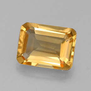 Citrino naturale giallo da 1,56 ct, taglio smeraldo, VVS