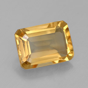 Citrino naturale giallo da 1,56 ct, taglio smeraldo, VVS
