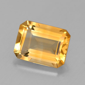 Citrino naturale giallo da 1,39 ct, taglio smeraldo, VVS