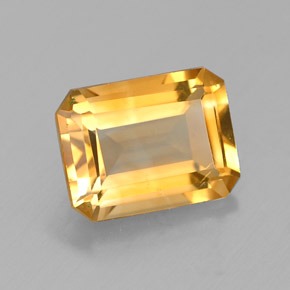 Citrino naturale giallo da 1,39 ct, taglio smeraldo, VVS
