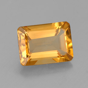 Citrino naturale giallo da 1,43 ct, taglio smeraldo, VVS