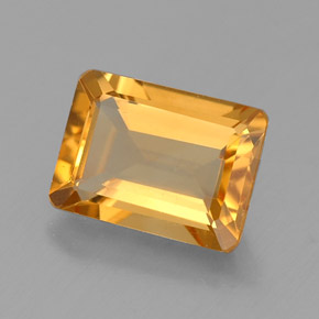 Citrino naturale giallo da 1,43 ct, taglio smeraldo, VVS