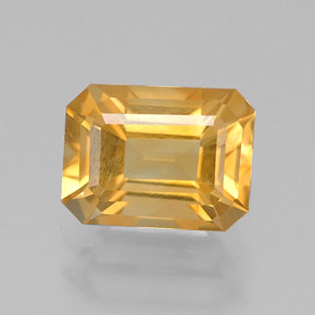 Citrino naturale giallo da 1,46 ct, taglio smeraldo, VVS