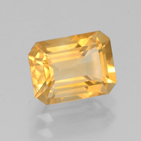 Citrino naturale giallo da 1,46 ct, taglio smeraldo, VVS