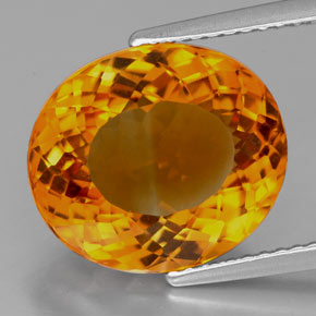 Citrino naturale arancione da 6,58 ct, taglio ovale, VVS