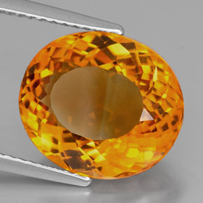 Citrino naturale arancione da 6,58 ct, taglio ovale, VVS