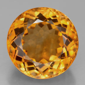 Citrino Giallo-arancione naturale da 10.88 ct, Taglio rotondo, VVS-VS