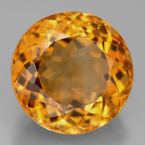 Citrino Giallo-arancione naturale da 10.88 ct, Taglio rotondo, VVS-VS