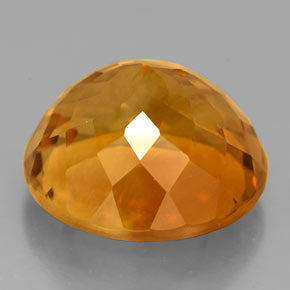 Citrino Giallo-arancione naturale da 10.88 ct, Taglio rotondo, VVS-VS