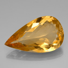 Citrino Giallo oro naturale da 27.18 ct, Forma a pera, VVS