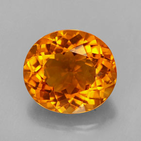 Citrino naturale arancione da 3,37 ct, taglio ovale, VVS