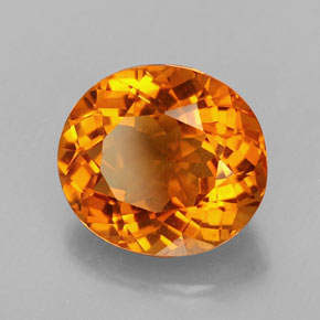 Citrino naturale arancione da 3,37 ct, taglio ovale, VVS