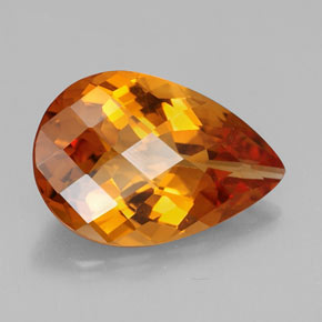 Citrino naturale arancione da 4,66 ct, taglio a pera, VVS