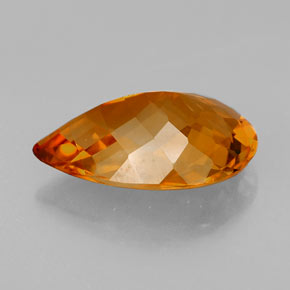 Citrino naturale arancione da 4,66 ct, taglio a pera, VVS