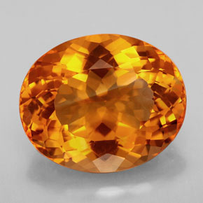Citrino naturale arancione da 14,55 ct, taglio ovale, IF