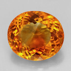 Citrino naturale arancione da 13,09 ct, taglio ovale, IF