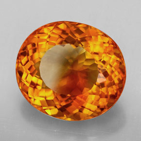 Citrino naturale arancione da 13,09 ct, taglio ovale, IF