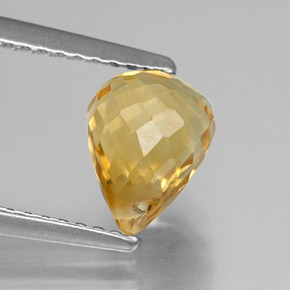 Citrino naturale giallo da 1,69 ct, briolette, VVS-VS