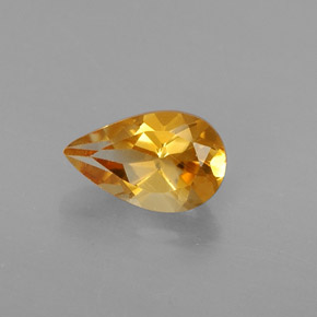 Citrino naturale giallo da 0,76 ct, taglio a pera, VVS