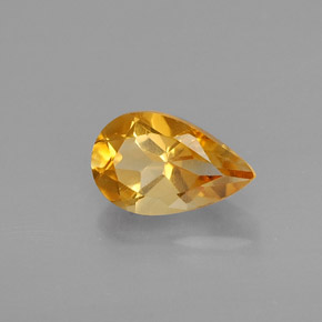Citrino naturale giallo da 0,76 ct, taglio a pera, VVS