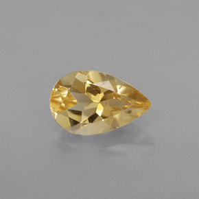 Citrino naturale giallo da 0,77 ct, taglio a pera, VVS