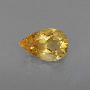 Citrino naturale giallo da 0,70 ct, taglio a pera, VVS