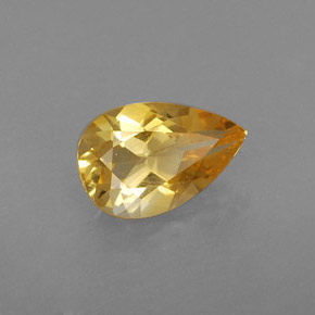 Citrino naturale giallo da 0,70 ct, taglio a pera, VVS