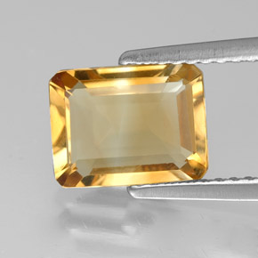 Citrino naturale giallo da 1,78 ct, taglio smeraldo, VVS-VS