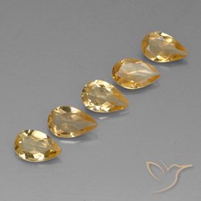 Gemme di Citrino Oro chiaro naturale da 3.03 ct, Forma a pera, VVS