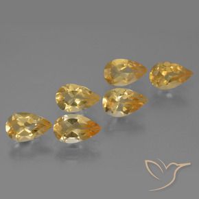 Gemme di Citrino Medium Gold  naturale da 4.70 ct, Forma a pera, VVS