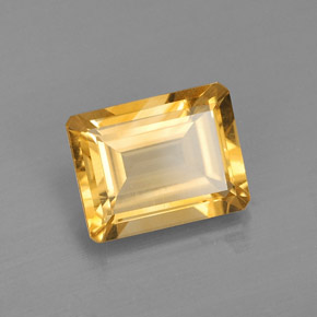 Citrino naturale giallo da 2,14 ct, taglio smeraldo, VS