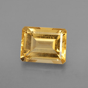 Citrino naturale giallo da 2,23 ct, taglio smeraldo, VS